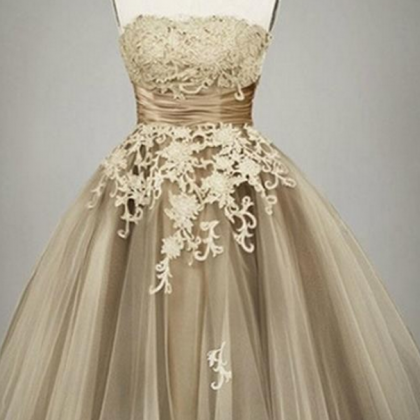Gold Homecoming Dresses, Lace Homecoming Dresses,..