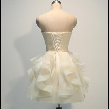 Sweetheart Homecoming Dresses,organza Beaded Prom..