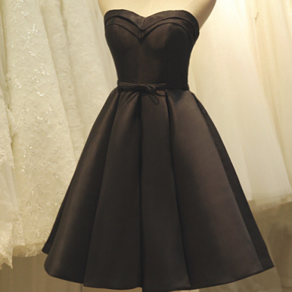 Sweetheart Black Homecoming Dress,knee Length..