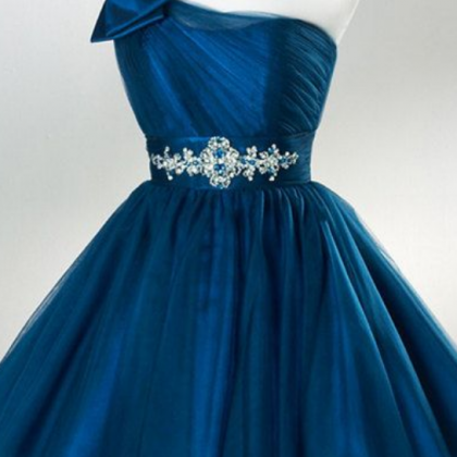 One Shoulder Tulle Homecoming Dresses, Cute..