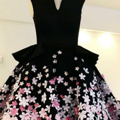 A-line Homecoming Dresses,pink Flowers Homecoming..