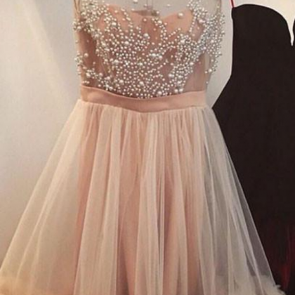 Halter Fashion A-line Jewel Cap Sleeves Tulle..
