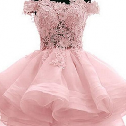 Cute Off Shoulder Pink Homecoming Dresses,elegant..