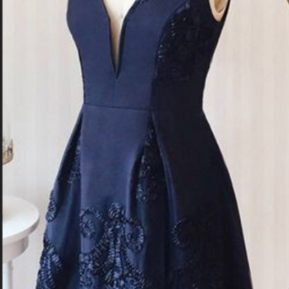 A-line Homecoming Dresses,navy Blue Homecoming..