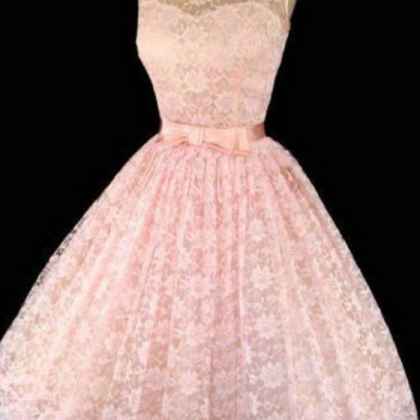 Blush Pink Lace Short Homecoming Dress