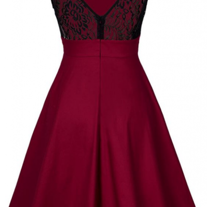 Stunning Homecoming Dresses,dark Red Satin Short..