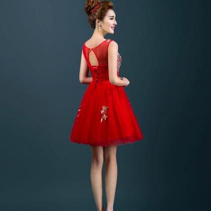 Homecoming Dress,red Homecoming Dress,lace..