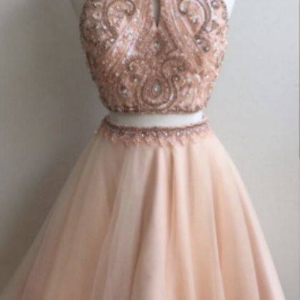 Charming A-line 2 Pieces Short Prom..