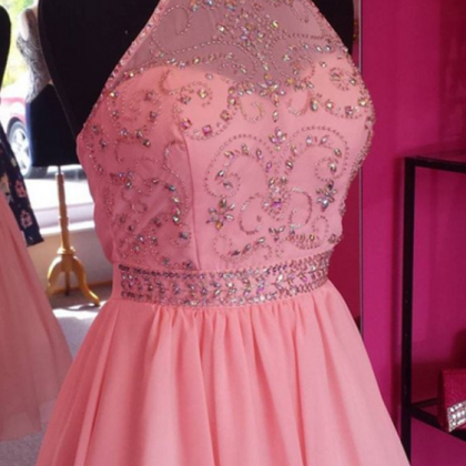 Stunning Beading Lovely Pink Short Prom Dresses..