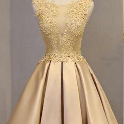 Elegant Prom Dress, Short Prom Dress,appliques..