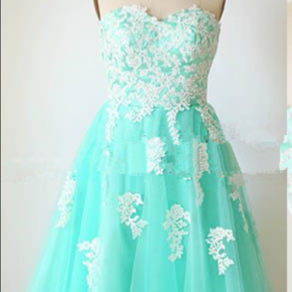 Tea Length Homecoming Dresses, Lace Party Dresses,..