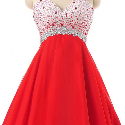 Sparkly Red Homecoming Dresses,short Prom..