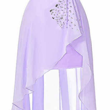 Lovely High Low Lavender Short Chiffon Sweetheart..