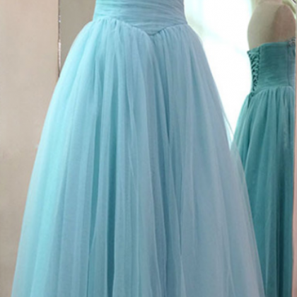 Charming Tulle Prom Dresses, Crystals Party..