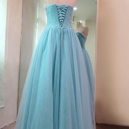 Charming Tulle Prom Dresses, Crystals Party..