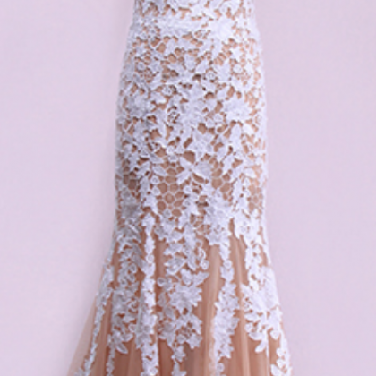 White Prom Dresses, Lace Prom Dresses, Tulle..