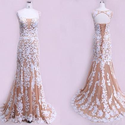White Prom Dresses, Lace Prom Dresses, Tulle..