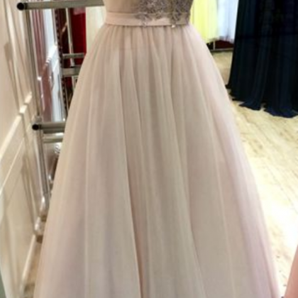 One Shoulder Long Tulle Prom Dresses Lace..