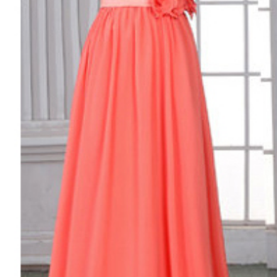 Sweetheart Watermelon Bridesmaid Dresses, Chiffon..