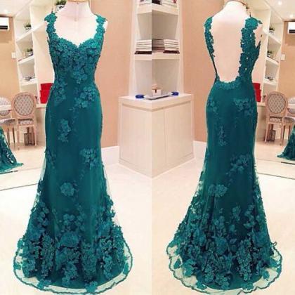 See-through Prom Dresses Online, Backless Mermaid..