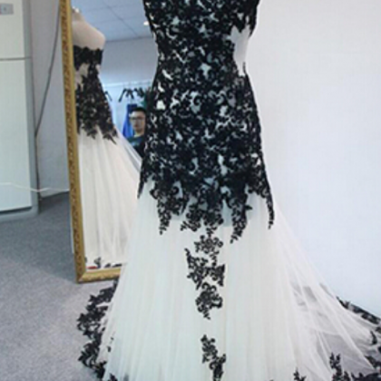 Strapless Mermaid Tulle Prom Dresses Black..