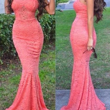 Sexy Mermaid Lace Prom Dresses Sweetheart Neck..