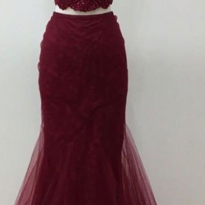 Two Pieces Prom Dresses,mermaid Prom Dresses,long..