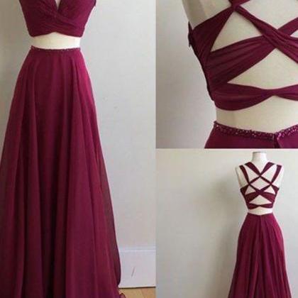Sexy Two Pieces Prom Dress, Long Prom Dress,..