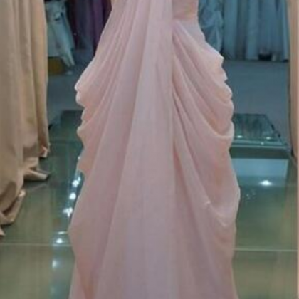 Pink Elegant Long Bridesmaid Dresses, Pink Formal..