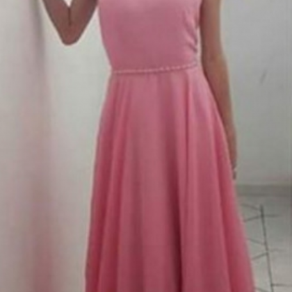 Beaded Halter Pink Prom Dresses,porm Dresses Long..