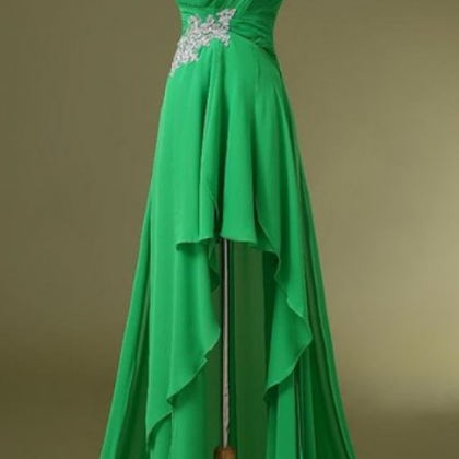 Classy One Shoulder Prom Dresses,high-low Prom..