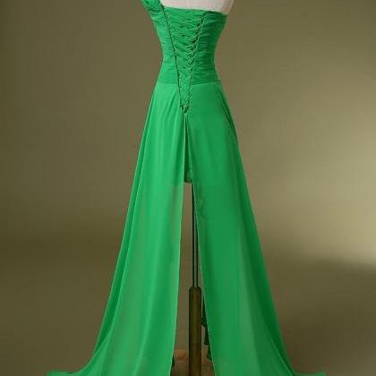 Classy One Shoulder Prom Dresses,high-low Prom..