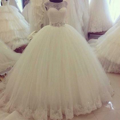 Wedding Dress, Ball Gown Tulle Wedding Dresseslace..