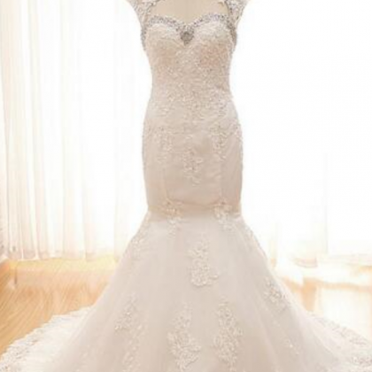 Wedding Dress,lace Mermaid Wedding Dress Beaded..