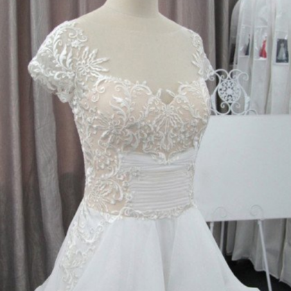 Cap Sleeve Beautiful Lace Wedding Party Dresses,..