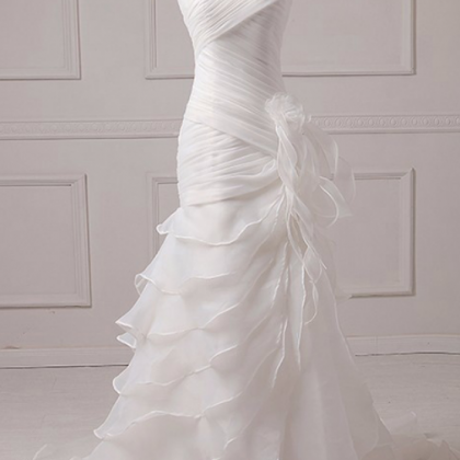 Long Wedding Dress, Organza Wedding Dress, Mermaid..
