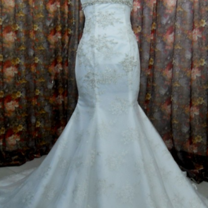 Mermaid Wedding Dresses,lace Wedding Dress,straps..