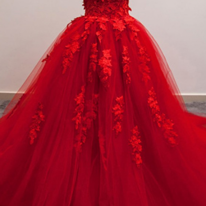 Wedding Dress, Long Wedding Dresses, Red..