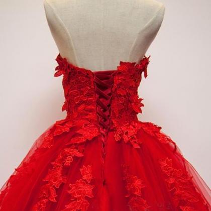 Wedding Dress, Long Wedding Dresses, Red..