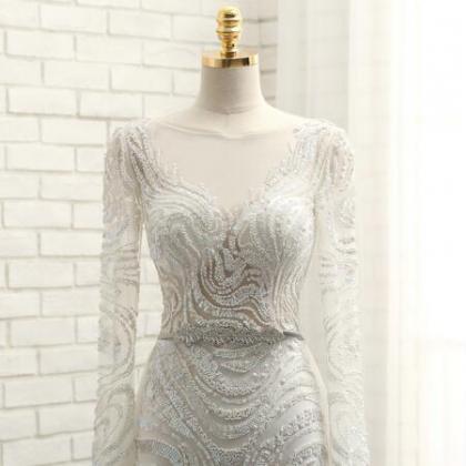 Real Image Luxury Bridal Gown Mermaid Wedding..