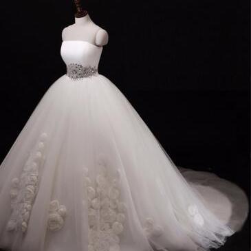 Ball Gown Wedding Dress Corset Swee..