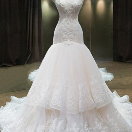 Real Photomermaid Bridal Gown Strapless Zipper..