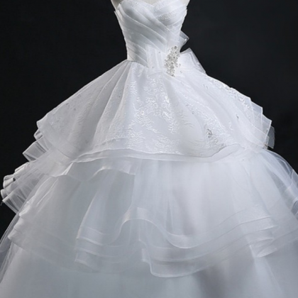White Wedding Dresses,glamorous Ball Gown Bridal..