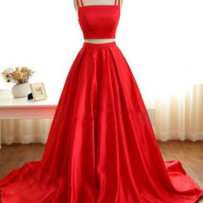 Bridesmaid Dresses,red Prom Dresses,two Pieces..