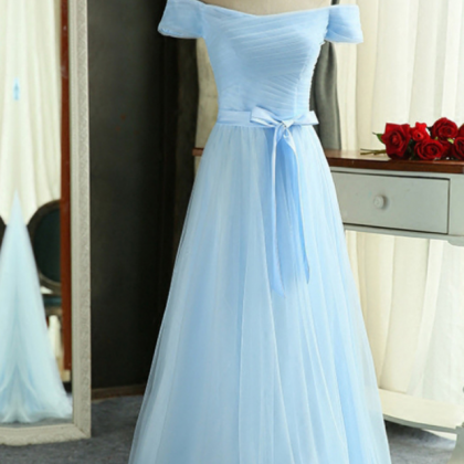 Light Blue Prom Dress,tulle Prom Dress,a-line Prom..