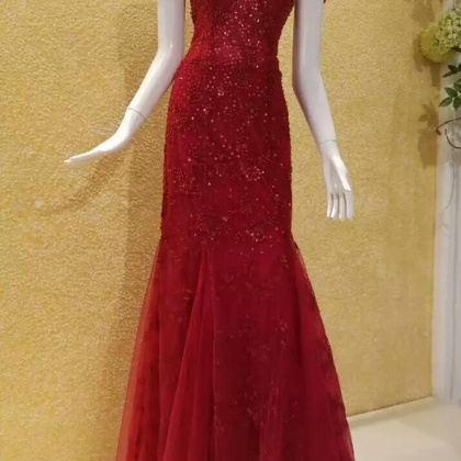 Evening Dress,red Evening Dress,sequined Evening..