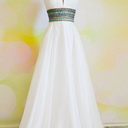 Halter White Prom Dress