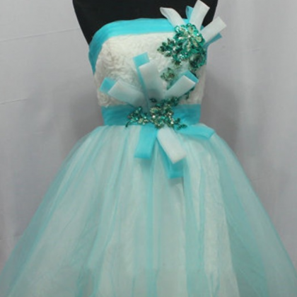 Blue Homecoming Dresses Laced Up Sleeveless Lace..