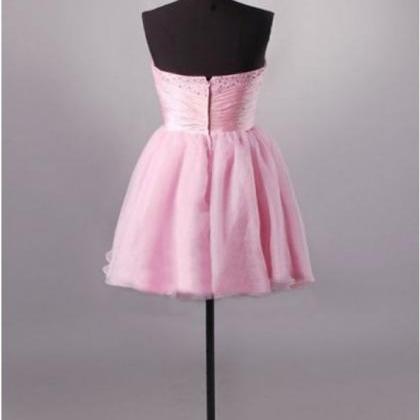 Pink Homecoming Dresses Zippers Sleeveless..
