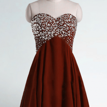 Sparkle Beaded Sweetheart Wine Red Homecoming..